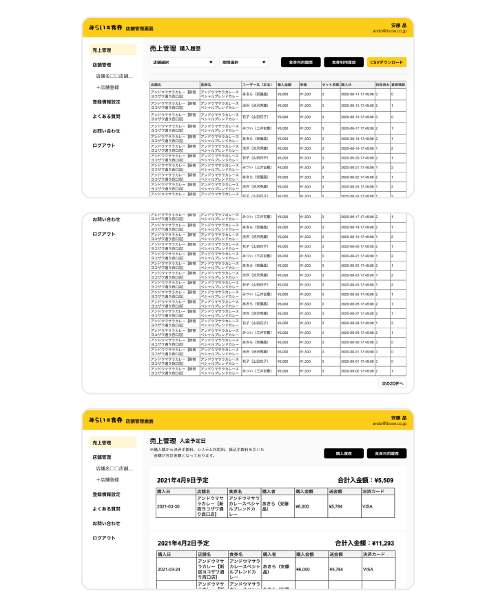 飲食店の食券前売りサービス「みらいの食券」